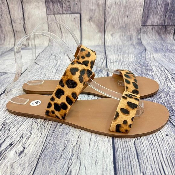 J. Crew Shoes - J Crew Leopard Calf Hair Easy Summer Slide Sandals Women's Size 10 shoes